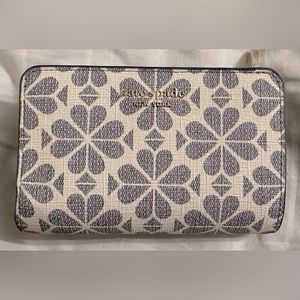 Kate Spade Flower Coated Canvas Compact Wallet